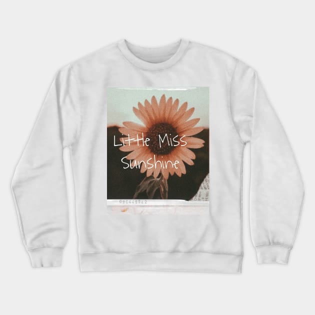 Little Miss Sunshine Sunflower Vintage retro aesthetic good vibes positivity inspiration good mood retro vibes butterfly flowers flower Crewneck Sweatshirt by AGRHouse